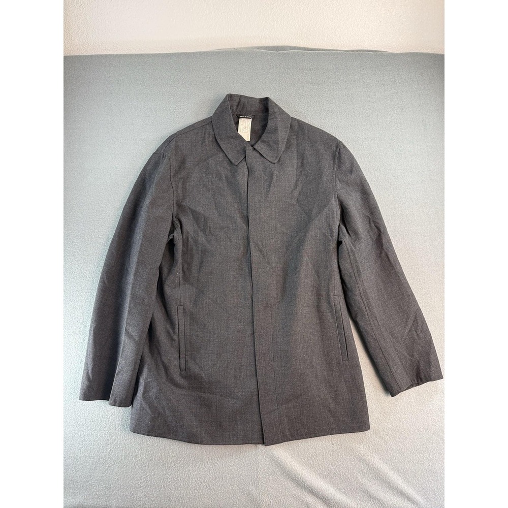 Giorgio Armani Giacca Uomo Coat Mens 54 Gray Wool Black Label Overcoat Italy